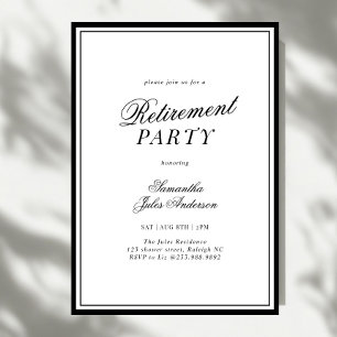 Modern Elegant Script Retirement Party  Invitation
