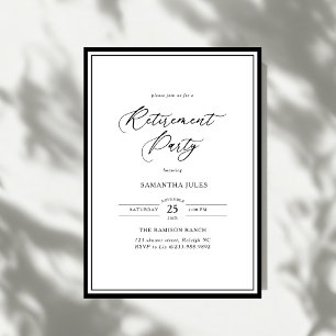 Modern Elegant Script Retirement Party Invitation