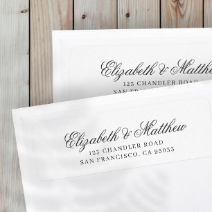Modern Elegant Script Return Address Label