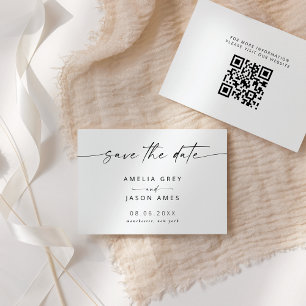 Modern Elegant Script Save the Date Details Note Card