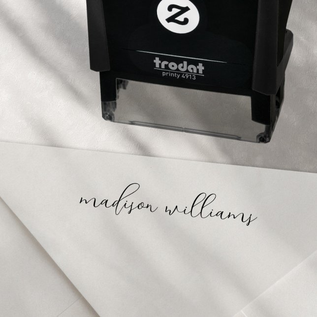 Modern Elegant Script Signature Personalized Self-inking Stamp (Creator Uploaded)