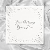 Modern Elegant Script Silver Hearts Confetti