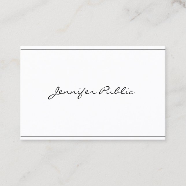 Modern Elegant Script Simple Design Beautiful Business Card (Front)