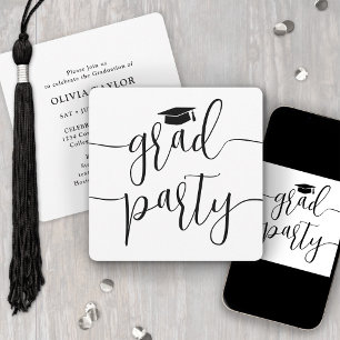 Modern Elegant Script Simple Graduation Party Invitation