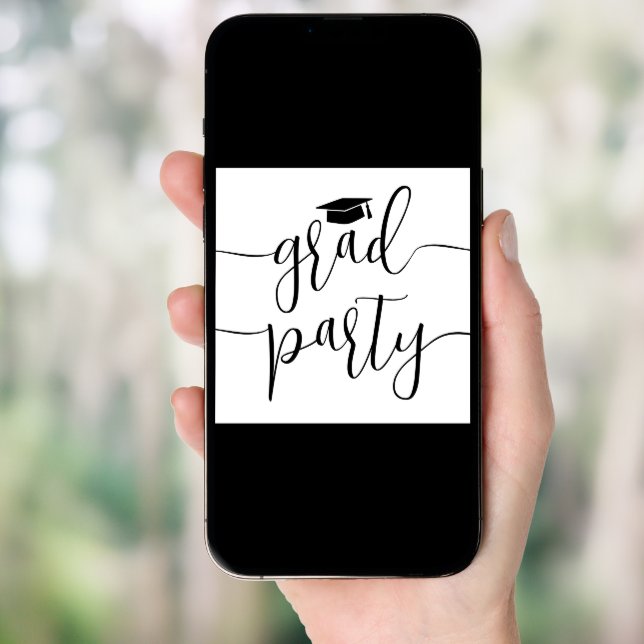 Modern Elegant Script Simple Graduation Party Invitation (Front Digital)