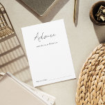 Modern Elegant Script Simple MInimal Plain Wedding Advice Card<br><div class="desc">These elegant,  stylish advice cards would make a wonderful addition to your bridal shower/wedding supplies! Easily customize the text by clicking on the "personalize" option.</div>