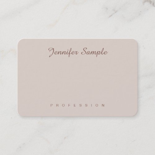 Modern Elegant Script Simple Plain Professional Business Card