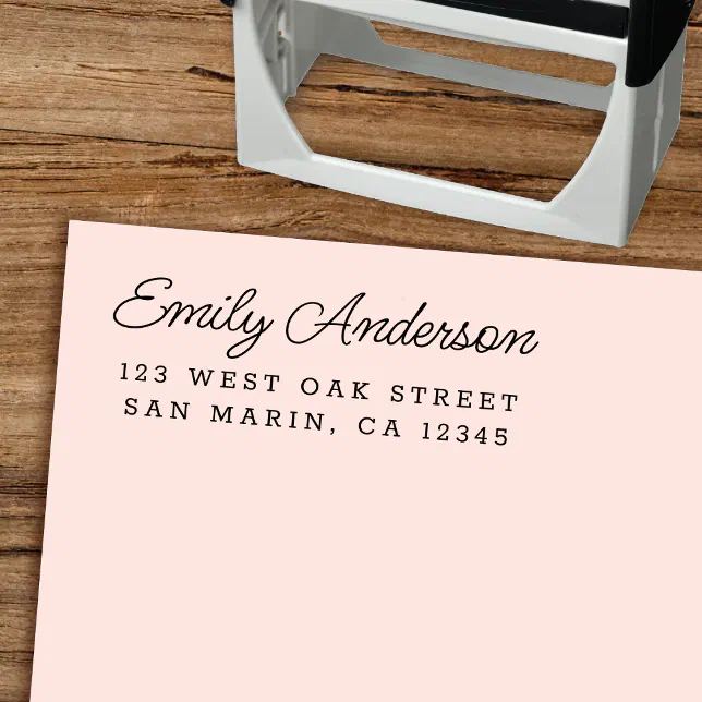 Customizable Script Font Return Address Stamp Modern Elegant Script Simple Return Address Self-inking Stamp | Zazzle