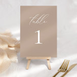 Modern Elegant Script Taupe Wedding Table Number<br><div class="desc">This beautiful invitation is part of a whole collection! Mix and match colors and wow your guests with these beautiful,  classic designs.</div>
