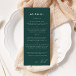 Modern Elegant Script Teal Wedding Menu<br><div class="desc">This beautiful invitation is part of a whole collection! Mix and match colors and wow your guests with these beautiful,  classic designs.</div>