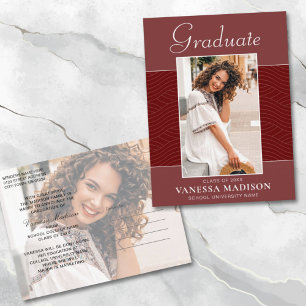 Modern   Elegant Script Terracotta Red 2 Photo Postcard