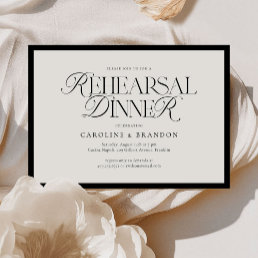 Modern Elegant Script Type Rehearsal Dinner Invitation