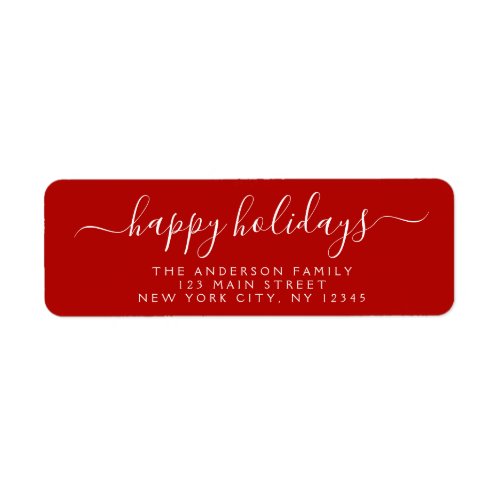 Modern Elegant Script Typography Happy Holidays Label