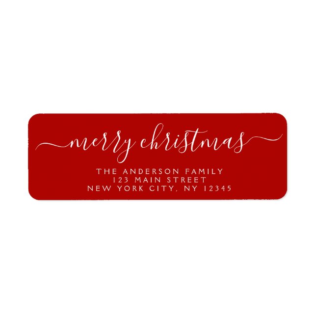 Modern Elegant Script Typography Merry Christmas Label (Front)