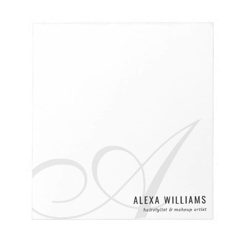 Modern Elegant Script Typography Monogram Business Notepad