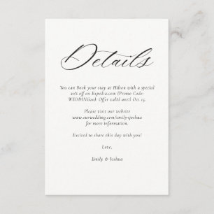 Modern Elegant Script Wedding Enclosure Card