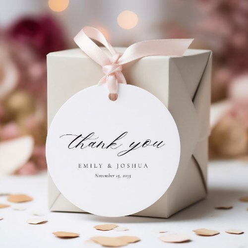 Modern Elegant Script Wedding Favor Tags