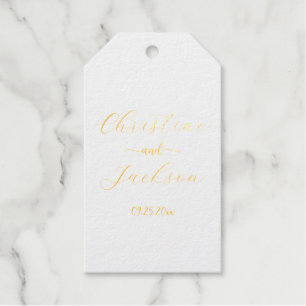Modern Elegant Script Wedding Foil Gift Tags