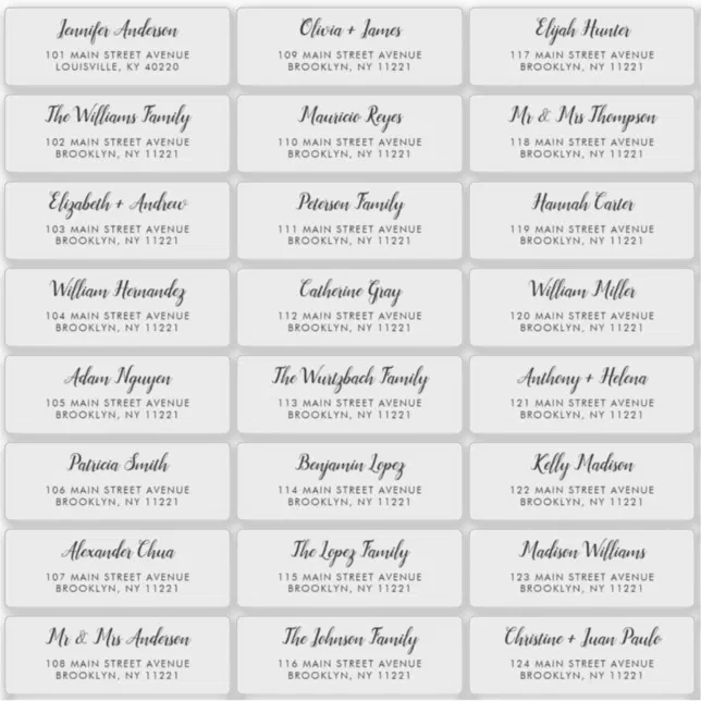 Modern Elegant Script Wedding Guest Address Label