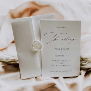 Modern Elegant Script Wedding Invitation