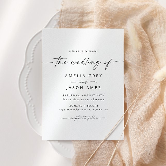 Modern Elegant Script Wedding Invitation (Creator Uploaded)