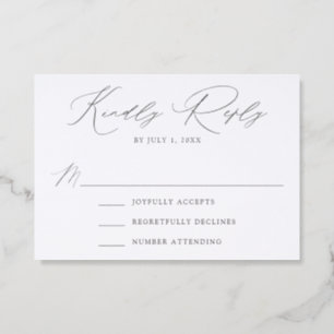 Modern Elegant Script Wedding Letterpress RSVP Cards