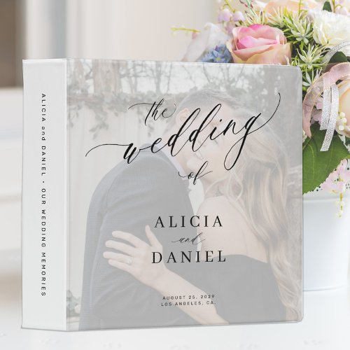 Modern elegant script wedding memories photo album