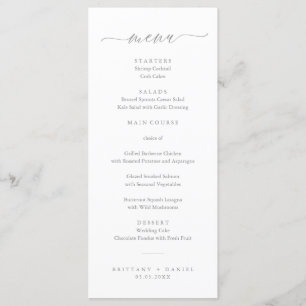 Modern Elegant Script Wedding Menu