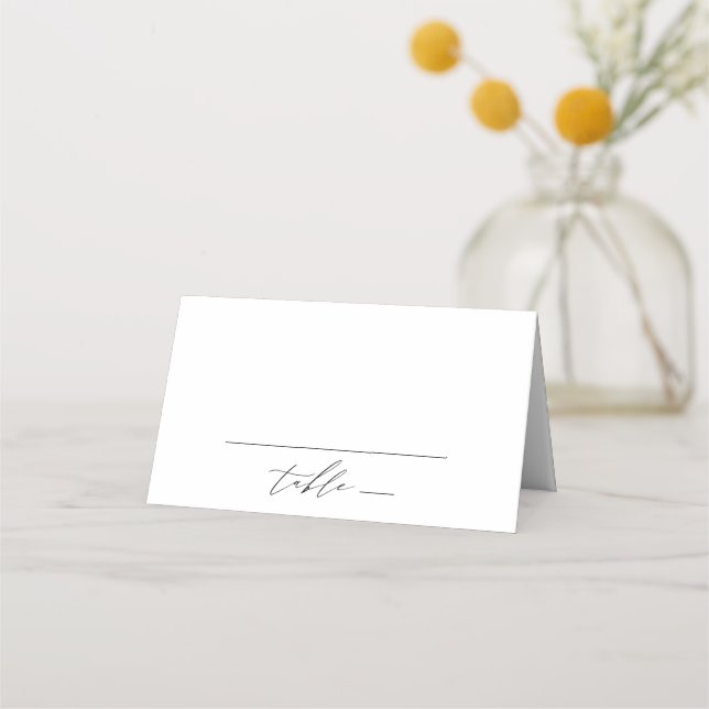 Modern Elegant Script Wedding Place Card (Front)