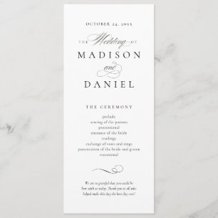 Modern Elegant Script Wedding Program