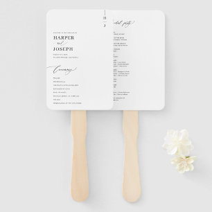 Modern Elegant Script Wedding Program Fans