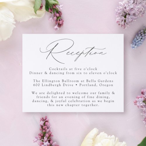 Modern Elegant Script Wedding Reception Letterpress Enclosure Card