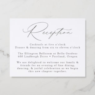 Modern Elegant Script Wedding Reception Letterpress Enclosure Card