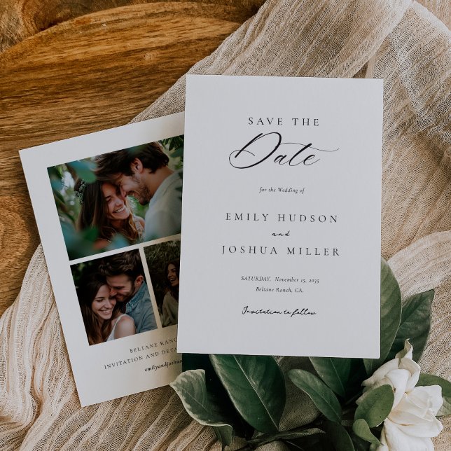 Modern Elegant Script Wedding Save The Date (Creator Uploaded)