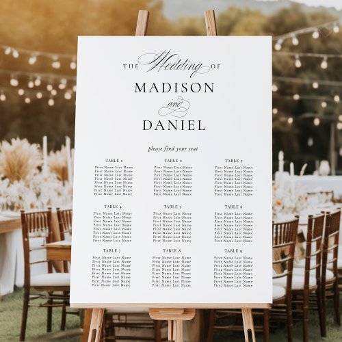 Modern Elegant Script Wedding Seating Chart Foam Board