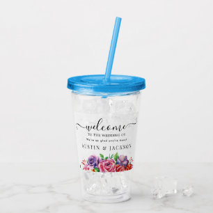 Modern Elegant Script Wedding Welcome Acrylic Tumbler
