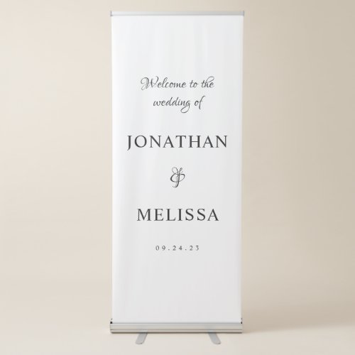 Modern Elegant Script Wedding Welcome  Retractable Banner