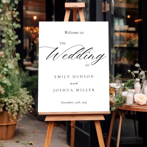 Modern Elegant Script Wedding Welcome Sign