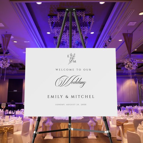 Modern  Elegant Script Wedding Welcome Sign