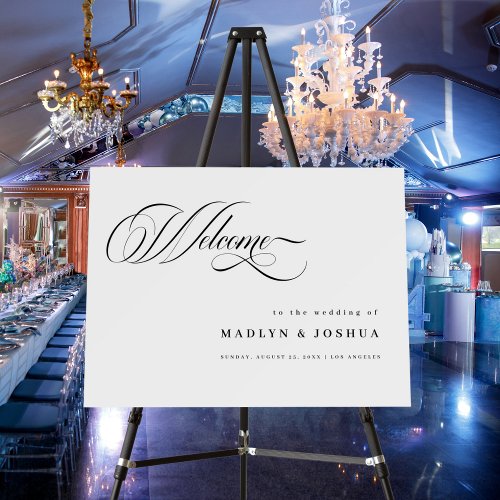 Modern  Elegant Script Wedding Welcome Sign