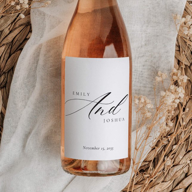 Modern Elegant Script Wedding Wine Label (Creator Uploaded)