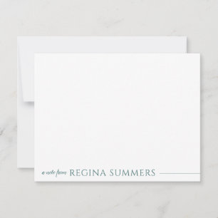 Modern Elegant Seafoam Green Personal Stationery Note Card