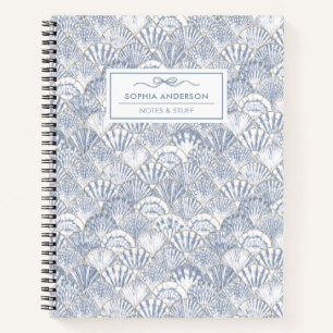 Modern Elegant Seashell Custom Spiral Notebook