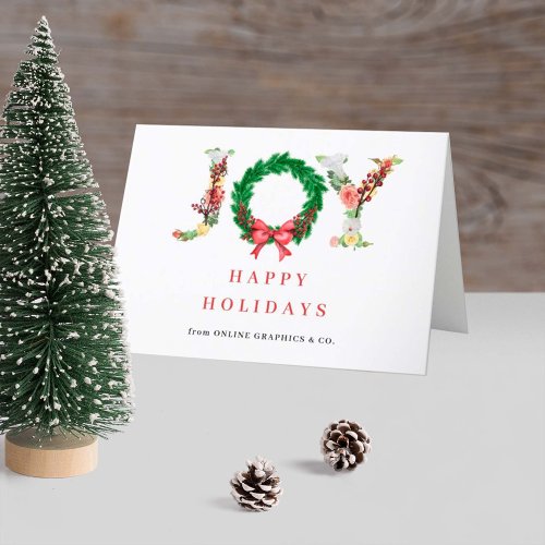 Modern elegant seasons greetings business  holiday card