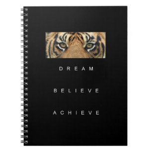 Modern Elegant Self Improvement Success Tiger Eyes Notebook
