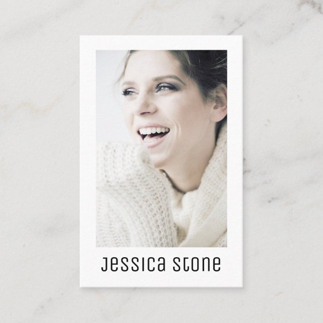 Modern Elegant Self Portrait Business Card (Front)