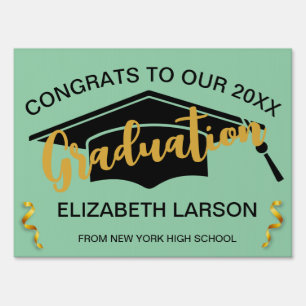 Modern Elegant Senior Golden Black Sign