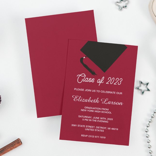 Modern Elegant Senior Pink Gold Graduation Party Invitation (Creator Uploaded)