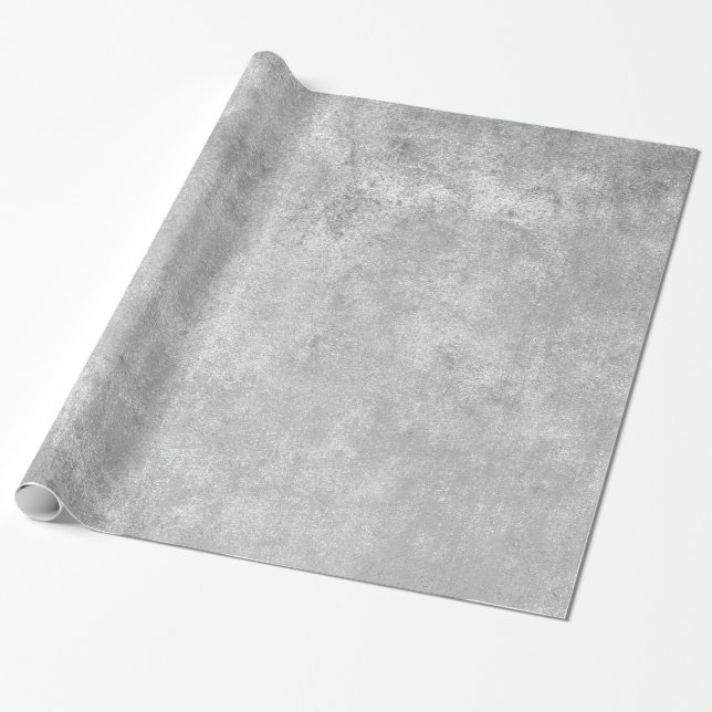 Modern Elegant Shiny Metallic Silver Gray Texture Wrapping Paper (Unrolled)