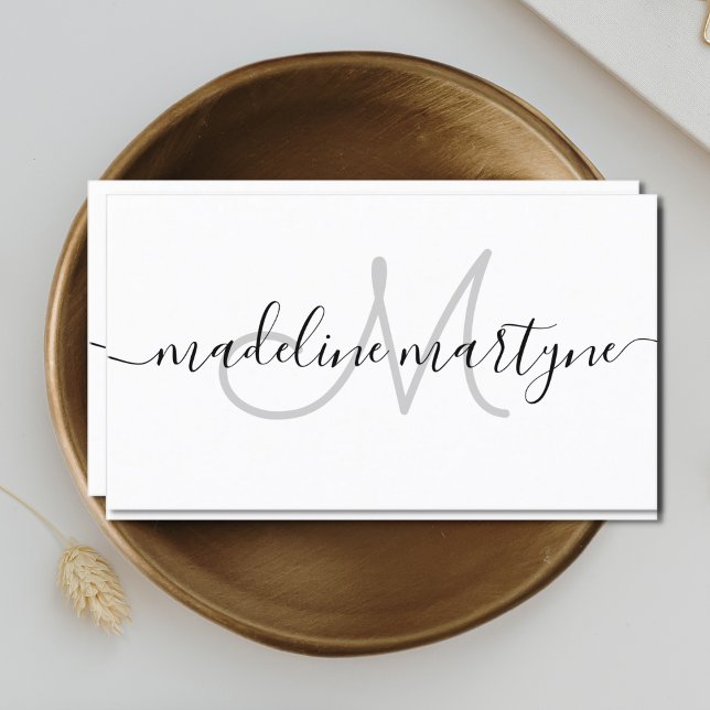 Modern Elegant Signature Script Modern QR Code Business Card (Creator Uploaded)